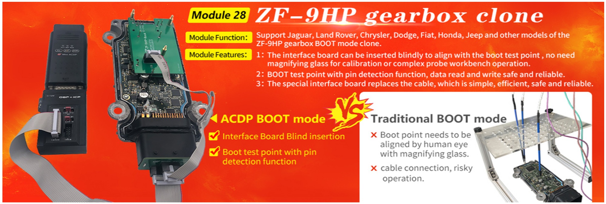 ACDP Programmer Module 28 for ZF-9HP Gearbox Clone Work via Boot Mode with License A703